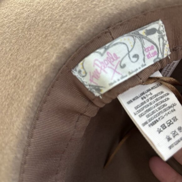 Free People 100% Wool Hat One Size Fedora Boho Festival Western Neutrals Minimal main image 7